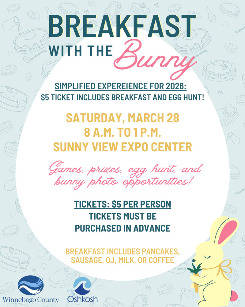 Breakfast with the Bunny event flyer for Saturday, March 28