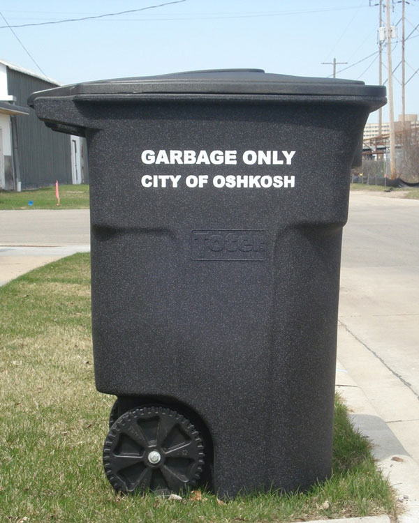 Black garbage cart