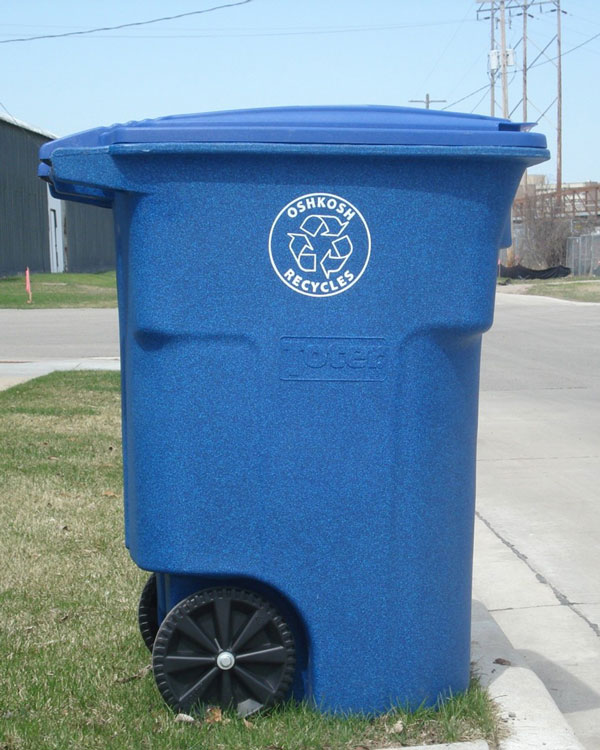 Blue recycling cart
