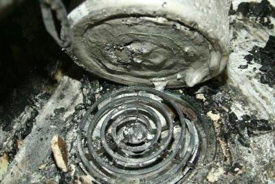 Cooktop burner after house fire