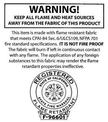 NFPA 701 Label
