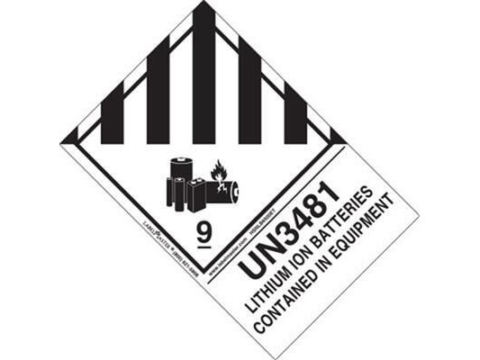 UN3481 Lithium-Ion label