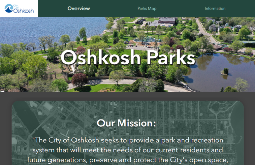 Oshkosh Parks Portal Website Preview
